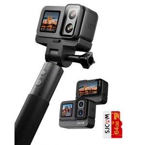 SJCAM SJ20 Cam&eacute;ra d'action - 4K Camera Sport Double Objectif,Perche &agrave; Selfie 8H, Mode Super Nuit, Zoom 8X, Cam&eacute;r pour Voyage, Vlog et Ext&eacute;rieur (XINYUANDALI, neuf)