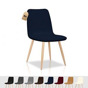 FIGOOO Housse de Chaise Scandinaves Lot de 6 Housse de Chaise Extensible Salle à Manger Universel Amovible Lavable Durable Couverture de Chaise sans Accoudoir pour Cuisine Restaurant Déco,Bleu Marine (FIGOOO, neuf)