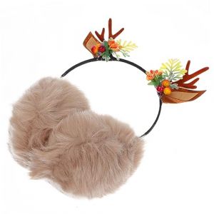 FOMIYES 1 Pc Bandeau Antibruit En Bois De Cerf Oreille De Costume Réchauffeurs Polaire Chaude Bandeau à Bande De Cheveux En Bois De Cerf Protège-oreilles Grey De Lapin (Family&Personal, neuf)