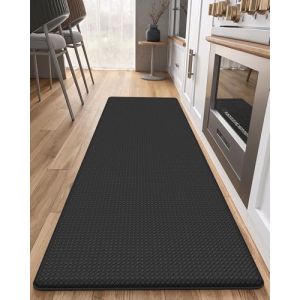 COLOR&GEOMETRY Tapis de Cuisine Antid&eacute;rapant et Lavable au Design &Eacute;largi - 60x240cm, Tapis Cuisine Devant Evier, Confortable et Anti-Fatigue, Facile &agrave; Nettoyer pour Cuisine, Plan de Travail, Noir (ColorG, neuf)