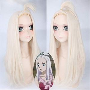 LINLINCD Perruque de cosplay Anime Fairy Tail Mirajane Strauss Perruque de cosplay Cheveux synthétiques résistants à la chaleur Femmes Halloween Party Costume Jeu de rôle Perruques (qiu lai shan mao hang, neuf)