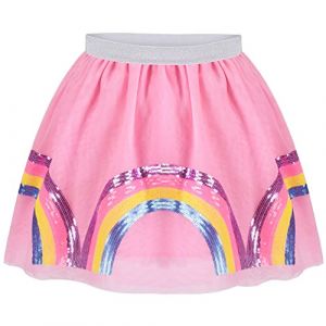 Sunny Fashion Filles Jupe Rose Tutu Ballet Jupe Rose Arc-en-Ciel Sequin Licorne 9-10 Ans (Sunny Fashion Europe, neuf)