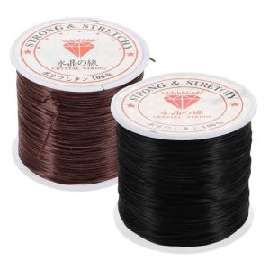 COLLBATH Fil &Eacute;lastique Plat 06 MM pour Extensions de Cheveux Fil &agrave; Tresser R&eacute;sistant &agrave; L&rsquo;Abrasion Cordon Extensible pour Bracelets et Perles Lot de 2 Rouleaux Coiffure et Cr&eacute;ation DIY (JianLui, neuf)