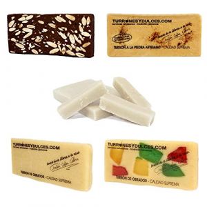 Lot de 5 Turrons pour les v&eacute;g&eacute;taliens. Sans gluten (turron espagnol, touron, nougat) - (turronesydulces, neuf)