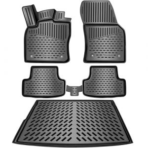 ELMASLINE 3D Tapis de Sol et Tapis de Coffre pour VW Golf 8 (2020-2025) | Break/Variant | Ne Convient Pas aux Mild Hybride (eTSI) | Tapis de Voiture et Bac de Coffre | Accessoires Auto (herneland, neuf)
