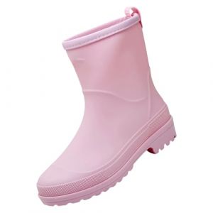 Bottines Bottes De Pluie Chaussure Femme Anti-Dérapant Légères Noir Botte Plastique Impermeable Bottines Jardin Casual Couleur Unie Bottes Caoutchouc Femme Boots Respirant Jardin À Bout Ronde Eu 36-41 (Gyixiang, neuf)