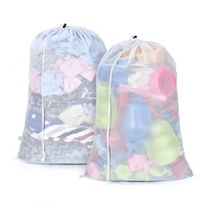 OTraki Filet à Linge Machine à Laver Sac de Lavage du Linge à Mailles Sacs à Linge Cordon de Serrage Filet De Lavage pour sous-Vêtements Blouse Chemises, 50 x 60 cm Paquet de 2 (60x90cm) (OTraki, neuf)