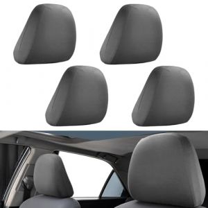 JAONLD Appuie Tete Voiture 4 Pièces Protections Repose Tete Voiture Housse Voiture Respirantes et Flexibles, Anti Poussière et Lavables, Convient Voitures, VUS, Jeeps et Camions (Gris) (XINDONGLI, neuf)