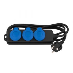 RASMACOR Prise Ext&eacute;rieure &Eacute;tanche IP54 &ndash; Multiprise Ext&eacute;rieure 3 Prises Schuko &ndash; 250 V / 16 A &ndash; 3 680 W Max &ndash; C&acirc;ble 1,5 m &ndash; Bo&icirc;tier Robuste pour Jardin & Terrasse &ndash; R&eacute;sistante aux Intemp&eacute;ries (Rasmacor✅, neuf)