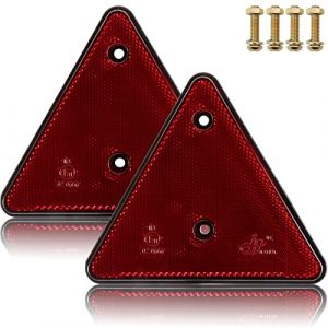 SPARKMOTO Catadioptres Triangle Remorque Rouge, Catadioptre à Visser,Réflecteur pour Remorque,catadioptres triangulaires rouges,Catadioptre Triangle Remorque,Homologué Emark catadioptre remorque(2pcs) (SPARKMOTO, neuf)