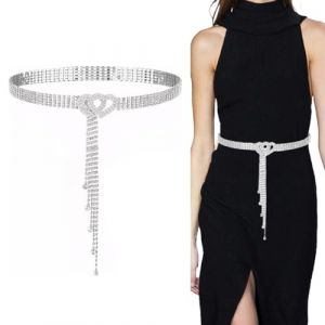 Ceinture de Taille Strass a Anneau en C&oelig;ur, Ceinture R&eacute;glable en Strass pour Jeans, Robes, Pulls (STANMAR CONCEPT, neuf)