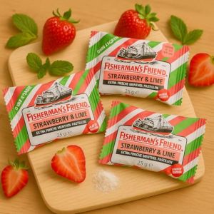 3x25g - Lot de 3 Bonbons Mentholés - Fraise et CitronRafraichissants et Idél pour Soulager la Gorge - Parfait pour les Amateurs de Saveurs Originales - Compatible avec Fisherman's Friend .433 (✅Abrakado✅, neuf)