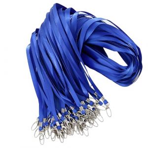 Astralong Lot de 50 Tour de Cou, Lani&egrave;re de Cou avec Crochet Pivotant, Cordons pour Badge D'identit&eacute; Bleu, Courroie Cordons de Cou pour Porte-cl&eacute;s Porte Badge Carte D'identification (xingyulong, neuf)