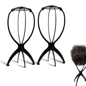 XPEX 2 Pièces Tete perruque Wig cap Tete pour perruque Tete mannequin Support de Perruque Noir pour Femme, Tête de Perruque en Plastique, Porte de Perruque Portable (UAB "DAFUHUA LT", neuf)
