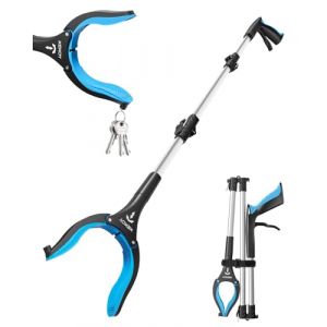 KEKOY Pince Telescopique Ramasse Objet 101 cm pour Seniors, Outil de Ramassage Pliable avec Mâchoire Antidérapante Rotative à 360°, Pince Ramasse Objet 4" avec Aimant (Bleu Ciel, 1 Pièce) (Kekoy Store, neuf)