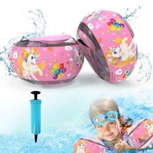 ZTBFHLZQ Brassard Enfant, Brassard Gonflable Bebe, Brassard Bebe 1-6Ans avec 3Airbags Indépendants, Aide à la Natation pour Débutants de 6 à 18 kg, Brassard Piscine Enfant pour Filles Garçons (Rose) (dawn_168, neuf)