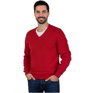 Marenza Col en V pour Homme &agrave; Manches Longues en Cachemire en Soie fabriqu&eacute;e en Italie, Rouge, XL (Bo.MA., neuf)