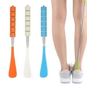 VEOIRXU 3 Pi&egrave;ces Chausse Pied Chausse Pied Long Telescopique 30-71cm avec Poign&eacute;es Confortables Chausse-Pied en Acier Inoxydable R&eacute;glable pour Hommes Femmes Seniors et Voyages(3 Couleurs) (SHI TONGYANG DE DIAN, neuf)