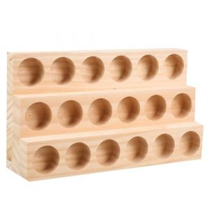 BATHVEVE 1Pièce Etagère Bois à Huiles Essentielles Couches Support de Stockage Pratique pour Bouteilles Huiles Aromatiques pour Maison et (MINAMYIO, neuf)