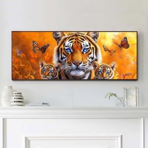 VAIIEYO Tigre Diamond Painting Grande Taille, Animal Broderie Diamant Grande Taille Canevas Broderie Diamant Kit Complet Point De Croix Broderie Salon Chambre Autocollant Mural Décoration 30x80cm-5 (VAIIEYO, neuf)
