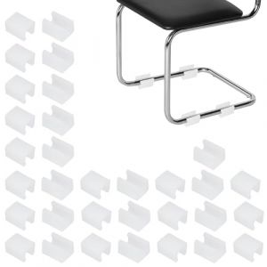 PATIKIL 32pcs Prot&egrave;ge-Pieds en U pour Chaises, Prot&egrave;ge-sols en Forme De U 12mm pour Pieds De Chaise Rectangulaires, Embouts De Pied De Chaise Glissent Facilement, Blanc (PATIKIL UK, neuf)