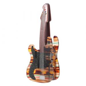 SHERCHPRY Pince &agrave; Cheveux en Ac&eacute;tate Musicale Forme Guitare, Accessoire Original pour Femmes, Couleur &Eacute;caille de Tortue, L&eacute;g&egrave;re et Solide, pour Festivals de Musique et Coiffures Quotidiennes (Dnna Huang, neuf)