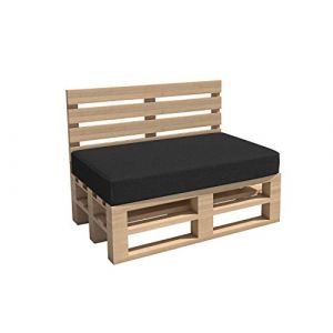 chilly pilley Coussin De Palette EU Coussin De Jardin Intérieur Extérieur Lavable Amovible Coussin De Siège Coussin De Dos (Coussin D'assise 120x80x15, Noir) (chillypilley, neuf)