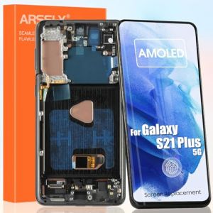 OLED pour Samsung Galaxy S21 Plus 5G LCD Display pour Samsung S21 Plus SM-G996B SM-G996U SM-G996W LCD &Eacute;cran Tactile Digitazer Assembly Remplacement avec R&eacute;paration Kit (Noir avec Cadre) (Little Wasp, neuf)
