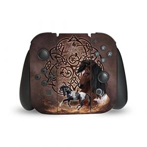 Head Case Designs sous Licence Officielle Brigid Ashwood Cheval M&eacute;lange d'art Vinyle Autocollant De Jeu Peau Autocollant Couverture Compatible avec Nintendo Switch Joy-Con Controller (eCell, neuf)