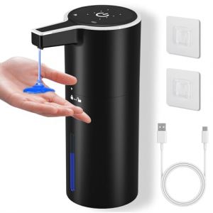 Distributeur de Savon Automatique Liquide, 400ML Distributeur de Savon avec Capteur Infrarouge, 4 Vitesses, Mural, 1800mAh Rechargeable par USB, &Eacute;tanche IPX5, Adapt&eacute; &agrave; la Cuisine, Salle de Bain (VERTEXELIXIR SHOP Kft., neuf)