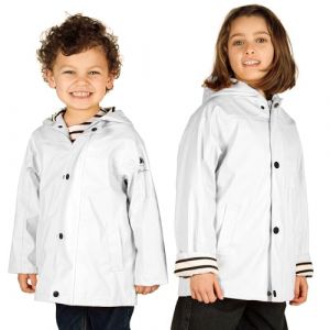 Breizh Ocean - Cir&eacute;, Imperm&eacute;able Enfant, Cr&eacute;ation Fran&ccedil;aise ELVEN Mixte Gar&ccedil;on ou Fille - Impermeable Enfant Int&eacute;rieur Ray&eacute; Style Marini&egrave;re avec Capuche - Manteau Garcon ou Fille de 1 &agrave; 14 ans (BREIZH OCEAN, neuf)