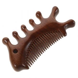 CANIGHT Peigne En Bois De Santal Dor&eacute;, Peigne De Massage Du Cuir Chevelu En Bois, Peigne &Agrave; Dents Fines, Peigne &Agrave; Racines, Peigne De Massage Des Cheveux En Bois, Peigne En Bois, Peigne Fin (ZORIYOI, neuf)