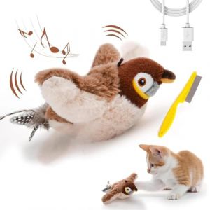 Oiseau Volant Pour Chat, Jouet Interactif pour Chat, Oiseau Battant Interactif avec Mouvement R&eacute;aliste, Jouet pour ChatOiseau Qui Vole, Rechargeable Et Lavable Jouet Chats pour Chaton Adulte (1Pcs) (Lemonart, neuf)