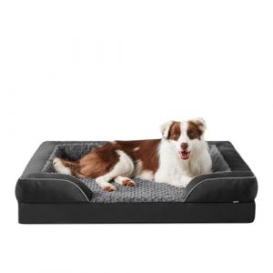 JOEJOY Lit orthop&eacute;dique pour chien de taille moyenne, canap&eacute; en mousse &agrave; m&eacute;moire de forme pour chien, lit pour chien amovible et lavable orthop&eacute;dique, 89x64x17 cm, canap&eacute; antid&eacute;rapant en forme d'&oelig;uf (LOTGAILL, neuf)