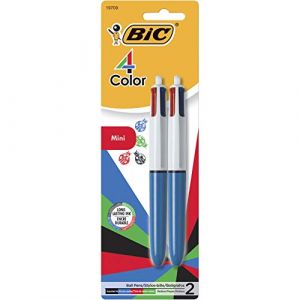 BIC Lot de 2 mini stylos à bille 4 couleurs, 1,0 mm, couleurs assorties (DLM Direct FR, neuf)