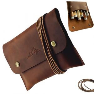 SK Wild Ones&reg; Outdoor Spice Bag - Genuine Leather with 6 Spice Jars Camping - Bushcraft Spice Camping Set - Travel Spice Set - Spice Container Camping - Outdoor Vanlife Accessories Spices Set Camping (SK Wild Ones, neuf)