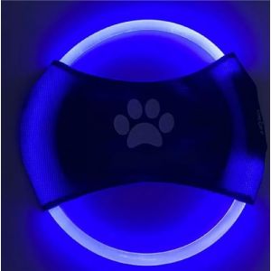 FYDTOP Lot de 2 frisbee lumineux LED pour dressage de chien, TPU non toxique en caoutchouc souple r&eacute;sistant au grincement et aux morsures, rechargeable et lumineux pour animaux de compagnie, jouet (kangbaishengkuajing, neuf)