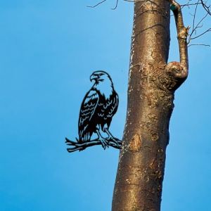 SUPERDANT Decoration Jardin Exterieur avec Aigle Ornement de Decoration d'arbre avec Silhouette Noire Animaux Piquets Yard Art en M&eacute;tal D&eacute;coration Fer Forg&eacute; pour Jardin 21.5x20cm (SUPERDANT EU, neuf)