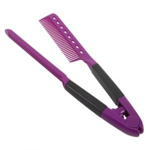 COSMEVIVI Peigne lisseur Peigne lisseur en forme de V pour fer &agrave; lisser - Outil de coiffage antistatique pour cheveux emm&ecirc;l&eacute;s - Convient &agrave; une utilisation &agrave; domicile et en salon (Boochan, neuf)