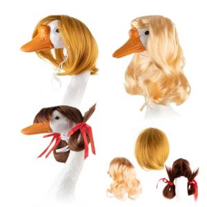 Generisch Perruque tress&eacute;e en forme de statue d'oie - 3 pi&egrave;ces - Costume d'oie, d&eacute;coration ext&eacute;rieure pour printemps, No&euml;l, vacances, anniversaire, porte, terrasse, jardin (wudbace, neuf)