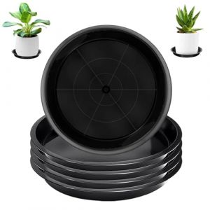 Zyiphor Lot de 5 Dessous de Pot de Fleur, 20cm Soucoupe Pot Fleur Noir &Eacute;paisses, Soucoupes pour Pots de Fleurs pour Plantes, Plateau de Drainage pour Int&eacute;rieur, Ext&eacute;rieur, Jardin (ASKGRJKHGV, neuf)