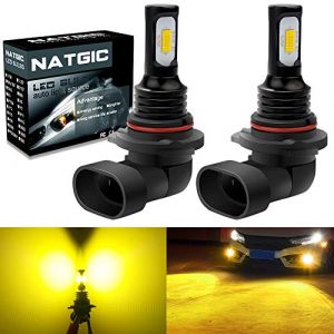 NATGIC HB4 9006 Ampoules Antibrouillard LED 75W Dernières Puces Intégrées 3570 CSP 3000K Jaune Doré et 2400LM pour Ampoules Antibrouillard Feu de Jour DRL Lampe de Conduite (pack de 2) (NatGic, neuf)