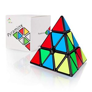 CUBIDI® Pyraminx Cube Triangle Magique - Pyramide Casse tête Adulte et Enfants - avec Autocollant (Los Angeles) (PENTRA, neuf)