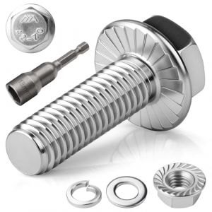 TXXATX 12 Pièces Boulon M8x25mm Vis m8 Kit Acier Inoxydable A2 70 Filetage Complet Hexagone Mâle Ecrou M6 Rondelles Élastiques Douille Visseuse pour Construction Machines Industrielles (JiaFangTrading, neuf)