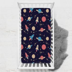 Odot Drap Housse pour Lit de Bébé, Impression de Ciel étoilé Draps Housses Enfants Respirant Douce Extensible Protège Matelas pour Lit Bébé, Berceau, Lit Parapluie (65x95 cm,animal) (Odot, neuf)