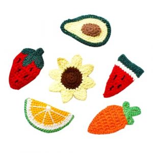 HONITANO Lot de 6 Barrettes en Tissu Fruit&eacute;es pour Fille &ndash; &Eacute;pingles &agrave; Cheveux Carotte Fraise Past&egrave;que Avocat Tournesol &ndash; Accessoires Cheveux D&eacute;coratifs Faits Main pour Coiffures (LUWELI, neuf)
