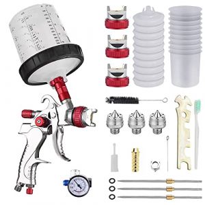 Ysislybin HVLP Professionnel Pistolet à Peinture,Pistolet à Peinture HVLP Pistolet à Pulvérisation,Pistolet à Peinture kit 10pcs Gobelets mélange Peinture la Peinture Meubles automatiques YRZ0022 (ysislybin, neuf)