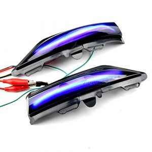 MKptopia 2 pi&egrave;ces LED indicateur dynamique lat&eacute;ral r&eacute;troviseur r&eacute;p&eacute;titeur clignotant Compatible avec For-d Fies-ta MK8 2019+ - Jaune + Bleu (MKUK, neuf)