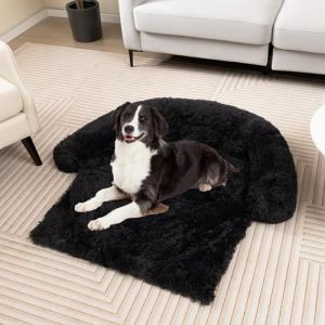 COSTWAY Panier pour Chien en Peluche, Tapis Peluché pour Chien Amovible et Lavable, Couverture de Protection Antidérapante pour Chiot de Différente Taille, Traversin Doux pour Cou (M, Gris Foncé) (FDS GmbH, neuf)