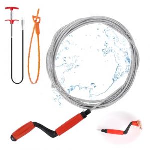 Spirale de nettoyage de canalisations, 5 m, déboucheur de canalisation, spirale de vidange avec pince à cheveux et crochet de nettoyage pour tuyaux de cuisine (jianghuadianzi, neuf)